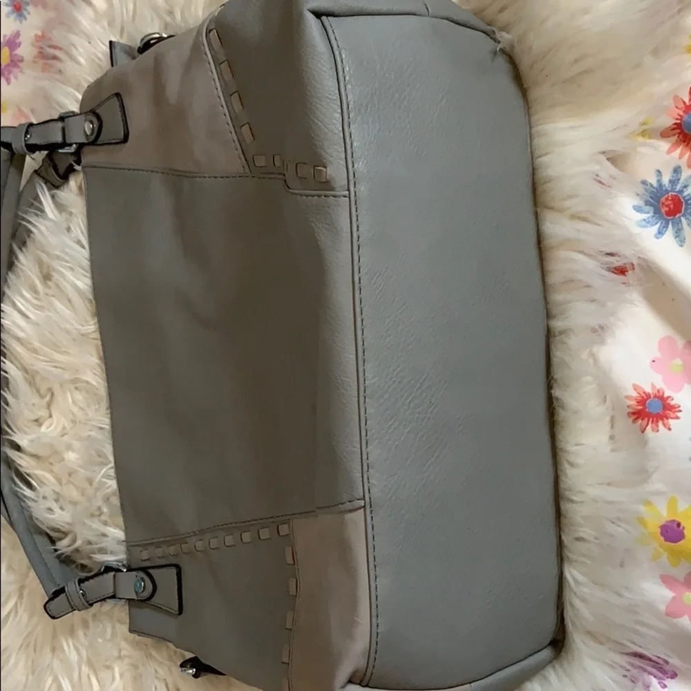 Grey Faux Leather‎ Hobo Tote Shoulder Bag Patchwork